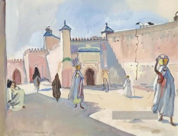 Straße in marrakesch 1932 Russisch Ölgemälde